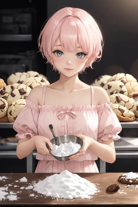 (depth of field:1.4),(full_shot:1.4),(blur:1.3),(dark:1.4),(very detailed:1.4),(high resolution:1.1), (A dusting of powdered sugar on freshly baked cookies.:1.3) BREAK
1girl,(Pale pink Short Crop with Skin Fade:1.3) BREAK