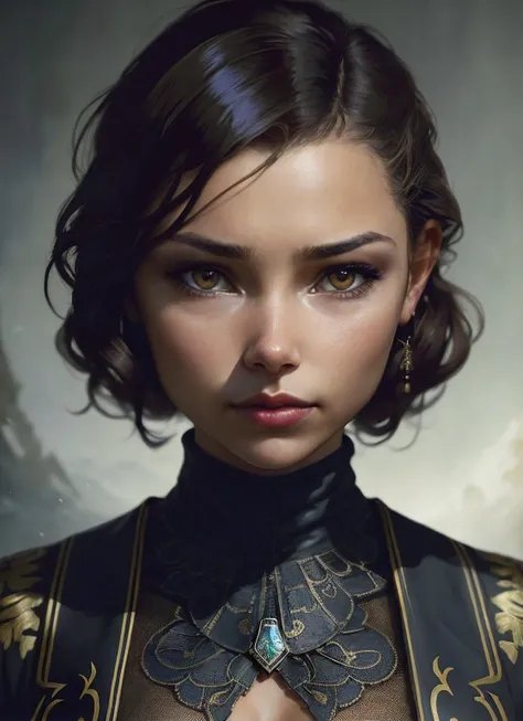 A stunning intricate full color portrait of (sks woman:1), wearing a black turtleneck, epic character composition, by ilya kuvshinov, alessio albi, nina masic, sharp focus, natural lighting, subsurface scattering, f2, 35mm, film grain, <lora:locon_jessicap...