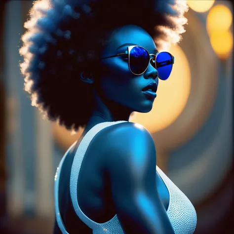 Ultra Realistic, stylized by Hans Zatzka, designed by Tom Roberts, Hikari Shimoda and Greg Staples, Fractal, Renderman,close up of a stocky (21yo Alluring Goddess/God of Change:1.3) , he is Activism, elegant, Look into the Distance, Afro hair, Vengeful dar...