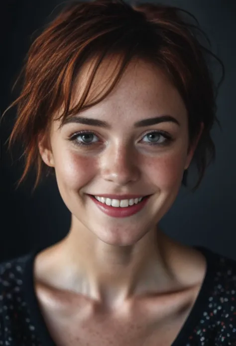 a close up of a woman with a smile on her face