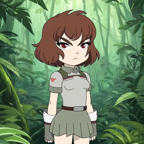 intricately detailed anime artwork of birdgirl, in a rainforest, beautiful eyes, chibi