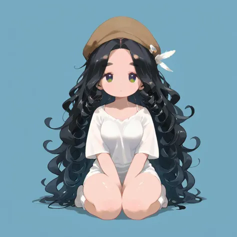 PonyScores7, source_anime, rating_safe, ah1, 1girl, (curly hair), long hair, (black hair), mature female, (parted hair:1.7), (round face:1.2), (no_bangs), (no_fringe), (thick eyebrows), (curvy), round-chin, (greenish hazel eyes), caucasian, (downturned eye...