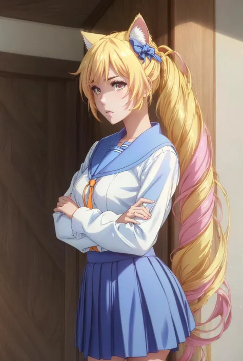 <lora:Ð§Ð¸ÑÐ¾Ð³Ñ ÐÐ¸ÑÐ¸ÑÐ°ÐºÐ¸ Nisekoi(eft_nisekoi_chitoge,blue eyes,blonde hair,very long hair,hair ribbon,red ribbon,medium breasts(ÑÐ¼ Ð¾Ð´ÐµÐ¶Ð´Ñ):0.9>,school uniform,  skirt, necktie,pleated skirt, serafuku, blue skirt, sparkle, sailor collar,o...