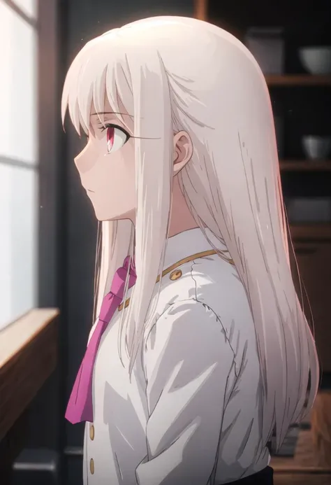 {safe:1.10}, best quality, masterpiece, highres, solo, {illyasviel_von_einzbern_fatestaynightufotable:0.90}, profile, from_side, upper_body