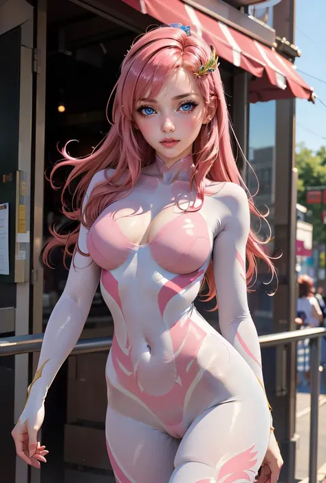 (masterpiece, best quality), 1girl,     <lora:LacusSeedFreedom:0.8> LacusSeedFreedom, 1girl, solo, very long hair, blue eyes, hair ornament, medium breasts, pink hair, white bodysuit, covered navel, skin tight,