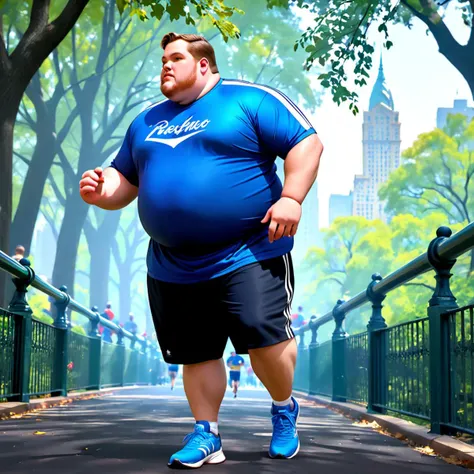 (very fat man),
(jogging outfit:1.3), jogging in central park, (dynamic angle:1.2), (dynamic pose:1.2), full body, detailed anatomy, detailed face,
set in modern new york, in the central park, <lora:skin_texture_v2:0.8>, (((semi-realistic illustration))), ...