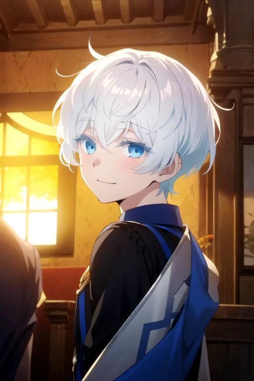 masterpiece, best quality, game cg, 1boy, solo, male focus, looking at viewer, upper body, depth of field, anime coloring, , <lora:mikhail_vanitas_no_karte:0.70>, mikhail_vanitas_no_karte, white hair, blue eyes, , , 32k resolution