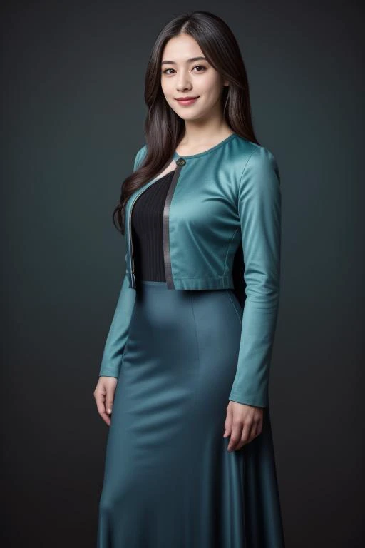 ((1 girl, 22 y.o, Masterpiece, best quality, cinematic lighting, 8k, full body shot, long hair, hourglass body)), (smile:0.85), (realistic background:1.2)
<lora:C1_Office_Dress_By_Stable_Yogi:1> cyan jacket, long dress