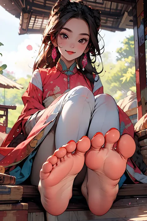 (masterpiece, best quality), 1girl, <lora:Show feet_20231013015606:1> show feet, sole of foot