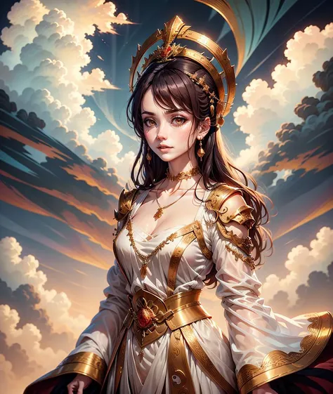 1 girl, ancient empress, collar bone, face focus, jewelly, portrait. long hair, straight hair, upperbody, sky, cloud, queen, necklace
Close-up, Enigmatic, poster-like, transcendent allure, arcane atmosphere best quality, high quality, absurdres, masterpiec...