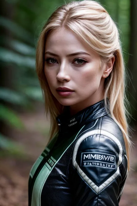 photo of beautiful (tl0rds-130:0.99), a woman with perfect blonde hair, wearing Templeton Gray (racing suit:1.1),  (fairy forest:1.1), closeup portrait, modelshoot style, (extremely detailed CG unity 8k wallpaper), professional majestic photography, (Leica...