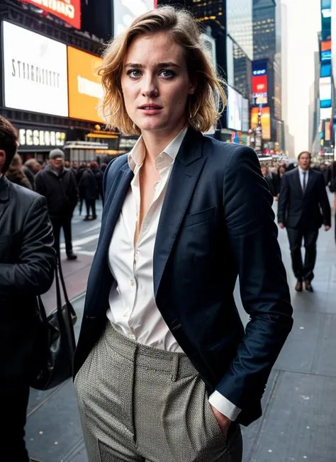 portrait of  sks woman, in New York City, in Times Square, style by Flora Borsi, perfect haircut, Blazer and trousers, by Gregory Crewdson, epic character composition, 
<lora:locon_perfecteyes_v1_from_v1_64_32:0.25>, perfecteyes
<lora:locon_perfectsmile_v1...