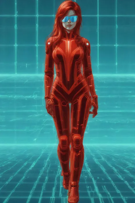 <lora:Neon_Cyberpunk_Cyberspace_SD1.5:1>mad-cyberspace, flying girl, spandex suit, red,