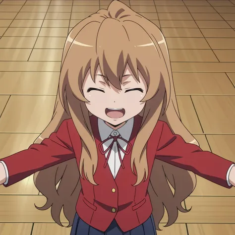 anime image of a woman with long hair and a red jacket