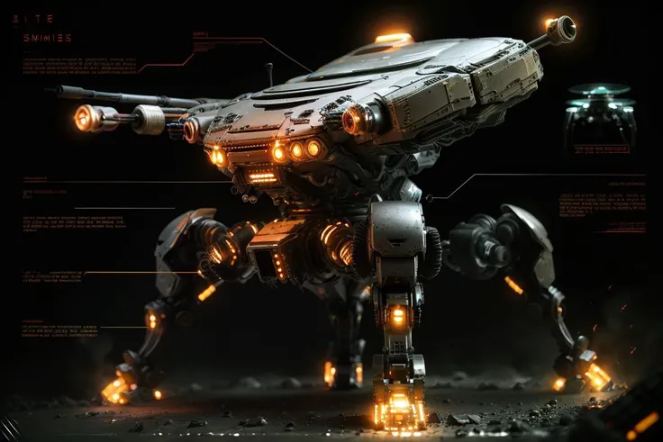 a close up of a robot with a large body of fire