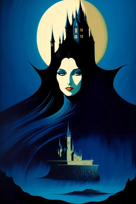 1 woman beautiful witch detailed face moon castle Eyvind Earle (best quality, masterpiece) <lora:add_detail:0.5> <lyco:Angela Sarafyan:1.0>