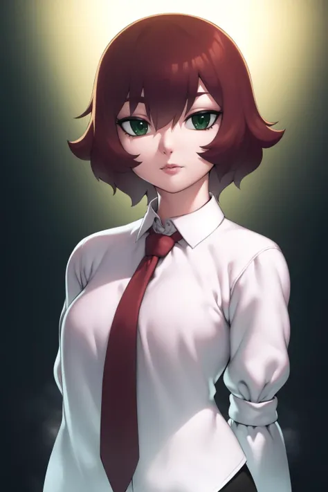 masterpiece, highest quality, best quality, 1girl, solo, looking at viewer,
tezuka rin, (armless amputee:1.2), brown hair, collar, collared shirt, (double amputee:1.2), green eyes, katawa shoujo, red necktie, shirt, short hair, solo, white shirt, <lora:my_...