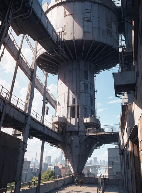 building, [art by Cody Ellingham| Vincent Callebaut], architecture of a Space elevator, photograph, robotic, concept art