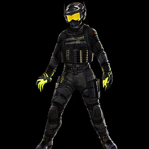 white background, black gloves, full body, gloves, straight-on, tactical clothes, knee pads, belt, boots, glowing