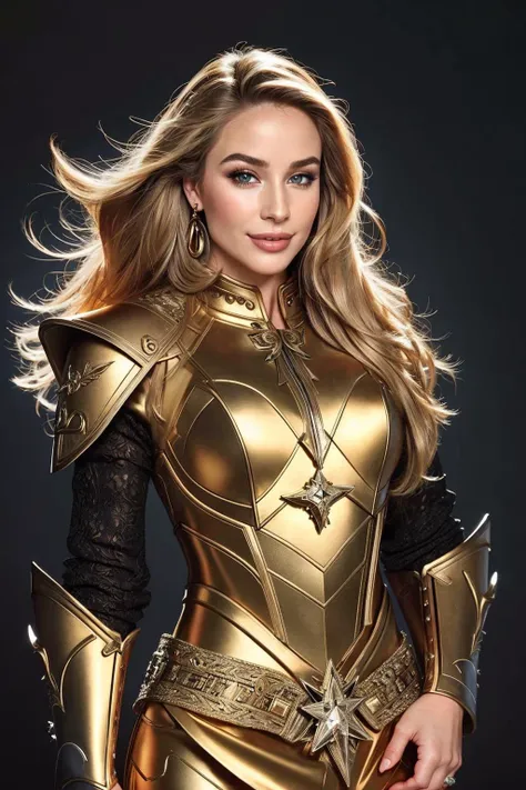 ((Masterpiece, best quality,edgQuality)),smiling,excited, <lora:edgNadiaGolden:0.5>
edgGolden, a woman dressed in golden armor ,wearing edgGolden,((cowboy shot))
blonde,edgInf_woman,edgInf_face,edgInf_body,
<lora:edgInfluencerDollLikeness:0.85>