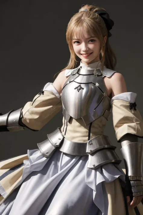 masterpiece, best quality, CG, wallpaper, HDR, high quality, high-definition, extremely detailed, lily armor, smile, looking at viewer,<lora:Saber Lily V2:0.8>