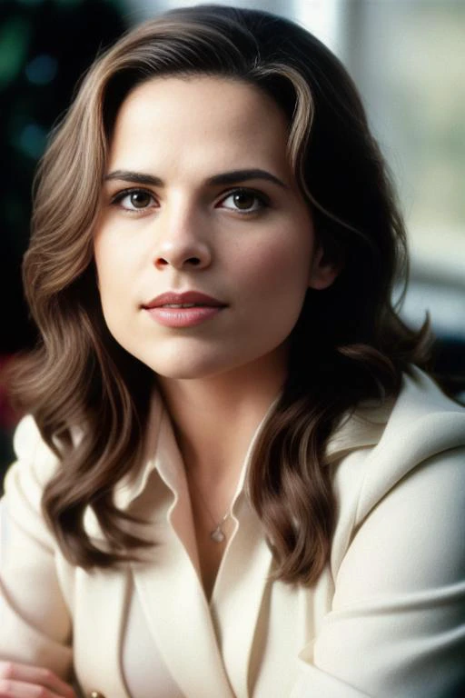 photo of HayleyAtwell2, half shot, hyper realistic photograph, detailed face, film grain, Kodak portra 800, f1.8,