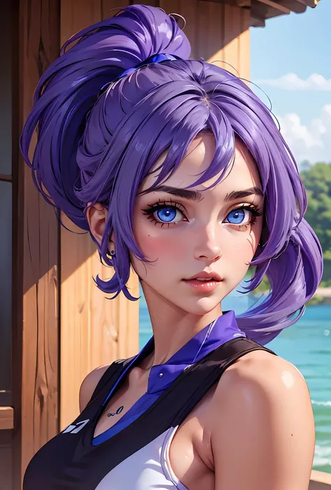 (masterpiece, best quality), 1girl,    <lora:Sawyer_from_Crush_Crush:0.8> sawyer, 1girl, solo, blue eyes, purple hair, ponytail