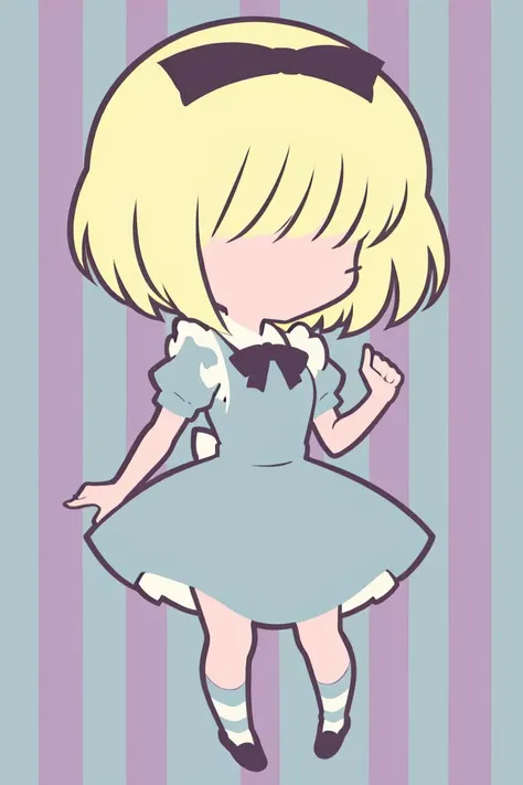 a cartoon girl in a dress and headband is standing