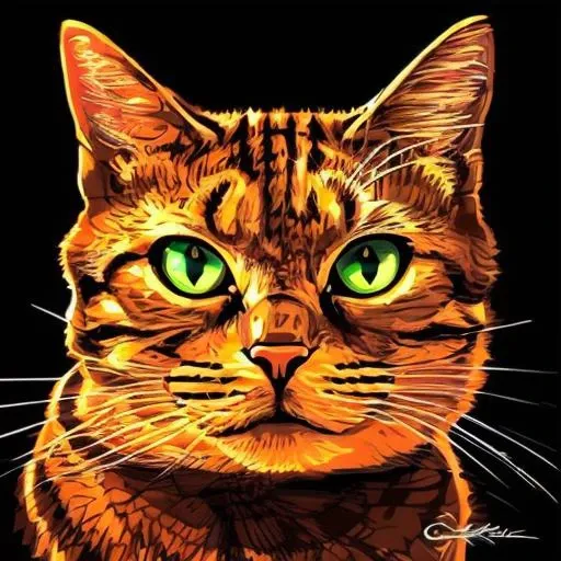 digital art in the style of greg rutkowski and craig mullins, 4k, intricate detail, cinematic, nkoctst cat, green eyes