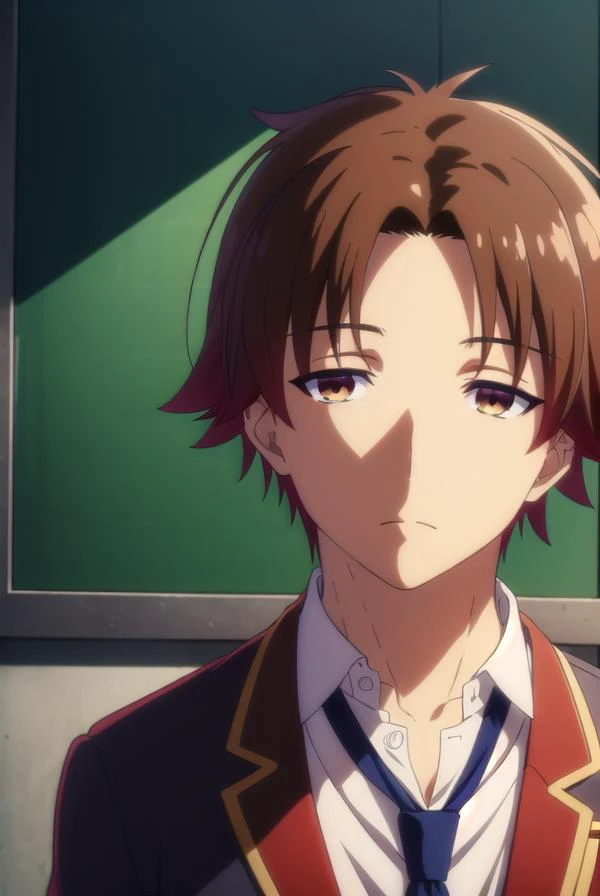 kiyotakaayanokouji, <lora:kiyotaka ayanokouji s2-lora-nochekaiser:1>,
kiyotaka ayanokouji, brown hair, (brown eyes:1.5), male focus, (parted bangs:1.5), short hair,
BREAK school uniform, jacket, necktie, blazer, blue necktie, shirt, white shirt, collared s...