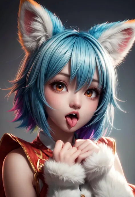 fox, fluffy, cute, tongue out, puffy,
vibrant colors, colorful art style, 
soft lighting, soft shadows, detailed textures, dynamic lighting,  
nice hands, perfect hands, 
<lyco:GoodHands-beta2:1.0> 
<lora:add_detail:1>