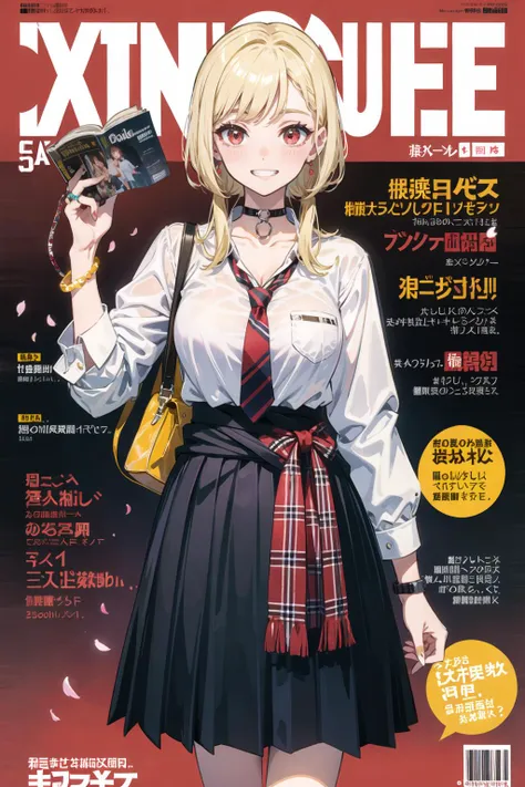 a magazine cover with a woman holding a gun and a gun