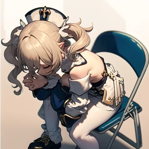 anime girl in a sailor outfit sitting on a chair