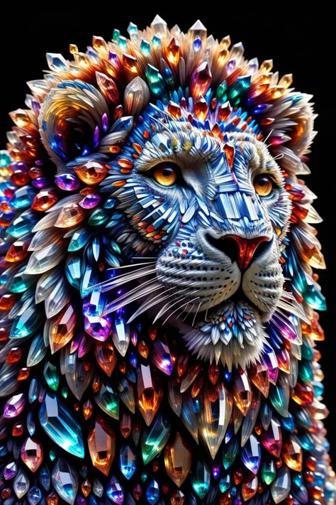 Roaring lion with snake body, (serpent body):1.5, Kali Yuga, Demiurge, serpent eyes, body adorned with cosmic lights, galaxy clusters, surrealism, astronomical scale, huge, epic, unimaginable size, Roar emitting consciousness and cosmic matter, horror-them...