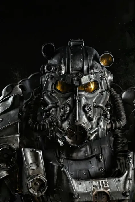 a close up of a robot with a helmet and a gas mask