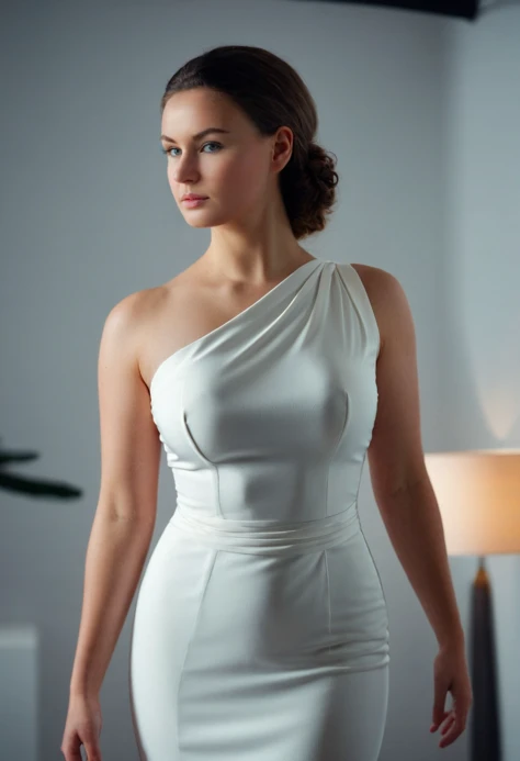 cinematic film still <lora:Susann_SDXL_v1.0-000004:1> 
beauty photo, Perfect studio photography, ohwx woman, standing in a white studio, soft lighting, 2020, 8k, uhd, dslr, sharp details, form-fitting dress, minimalist background, confident gaze, realism d...