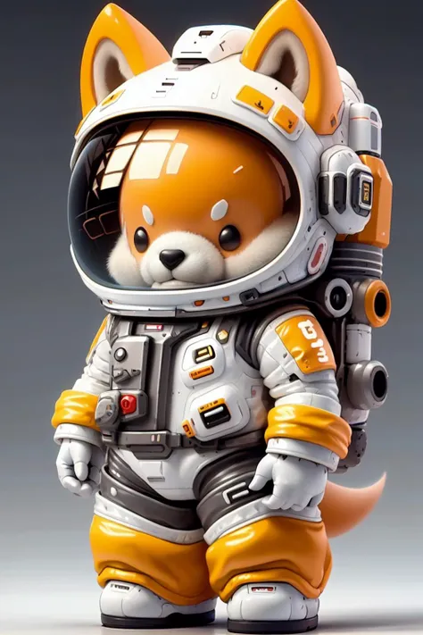 a close up of a toy animal wearing a space suit