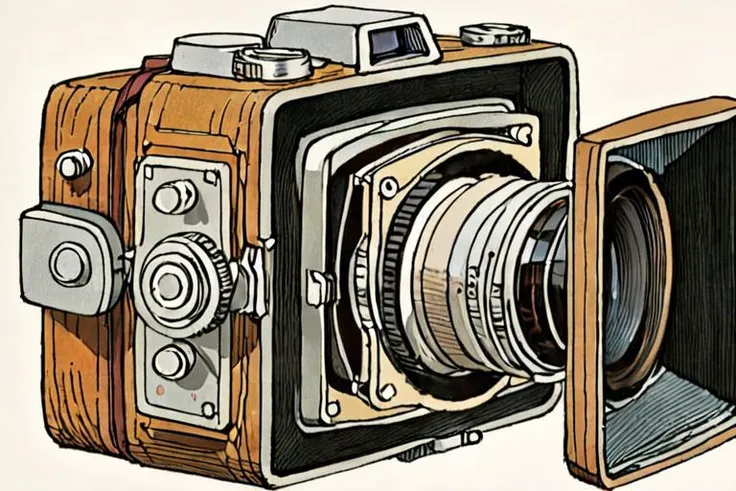 cross-section Illustration of a film camera by David Macaulay <lora:David_Macaulay_Style_XL_The_Way_Things_Work-000006:1>