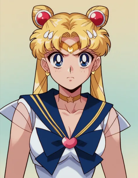 sailor girl with blonde hair and blue eyes in sailor outfit