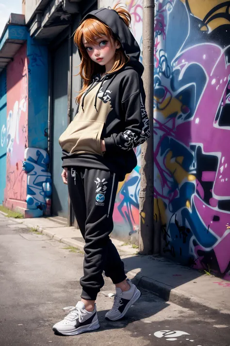 solo,thin,cute,kawaii,small breasts,floating hair,
(Graffiti_printed_hoodie:1.4),(Track_pants:1.3),(Chunky_sneakers:1.2),(Street_art_festival_background:1.4),,
<lora:AsukaLangleySouryuuV2-000015:0.7>,
<lora:waist_size_control_v1.0:0.5>,
<lora:thicc_v2.3:1>...