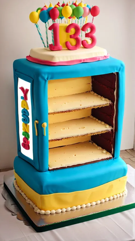 <lora:CakeStyleXL:1> CakeStyle Cabinet, custom cake, birthday cake,