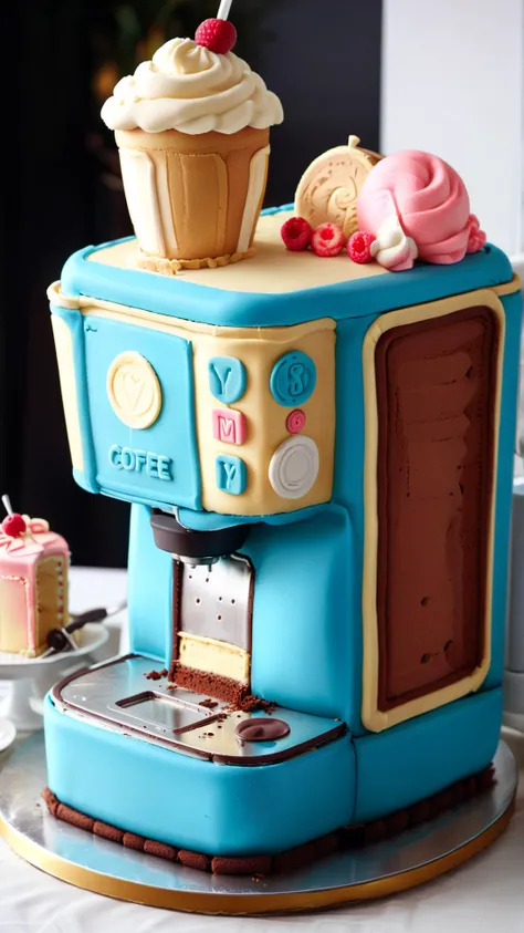 <lora:CakeStyleXL:1> CakeStyle coffee machine, custom cake, birthday cake,