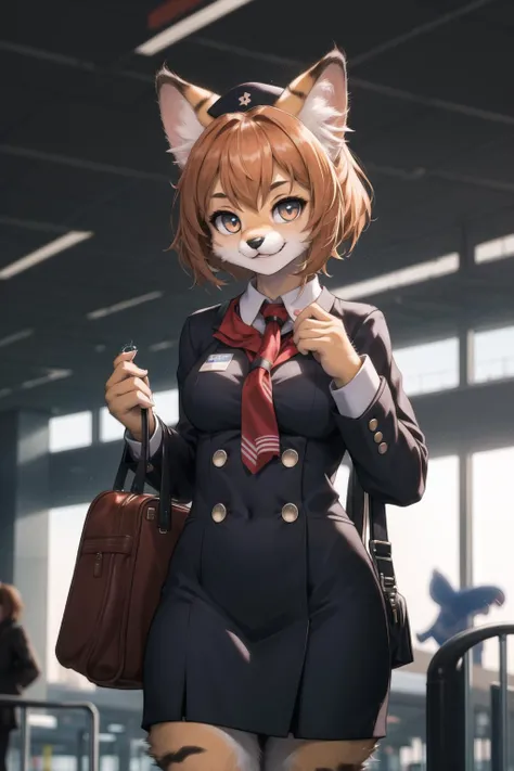 masterpiece, best quality,hdr,8k,1girl,furry female,airport,chibi,solo
servalcat,air stewardess uniform,kitten,adorable,looking at viewer,
<hypernet:furry_kemono:0.3><lora:servalcat:0.6> <lora:rd-rn-v3:0.3>