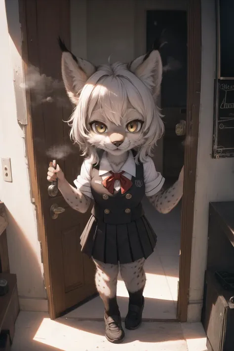 anime character dressed in a school uniform holding a knife