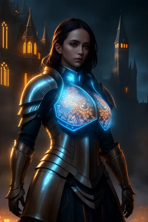 rgb, <lora:GamerFashion-rgb-V1:1>, (masterpiece), (extremely intricate:1.3), (realistic), portrait of a girl, the most beautiful artwork in the world, (medieval armor), metal reflections, upper body, outdoors, intense sunlight, far away castle, professiona...