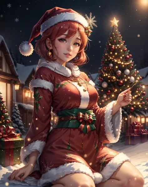 anime artwork ,(sakura (kyoukai no kanata)), realistic <lora:quiron_Chritsmas_v1_lora:0.57> ChristmasQuiron style, Christmas, Christmas tree, Christmas decorations,  Christmas style, Christmas spirit, best quality, ultra detailed, 8k, mysterious,    . anim...