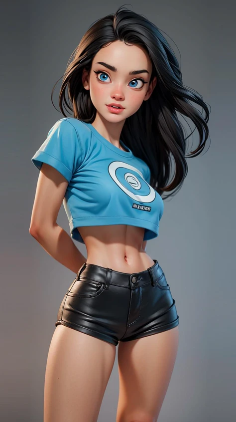 <lora:edgArgentina_Doll_Likeness:1>, perfect hands, short black hair, soccer tshirt, argentinian tshirt, white and blue stripes shirt, black hair, edgarg_body, edgarg_face, edgarg_woman, shorts, woman, photo, realistic, hypernaturally, expressive eyes, big...