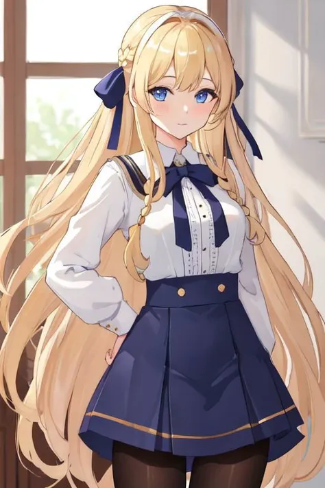 a close up of a person in a uniform with long hair