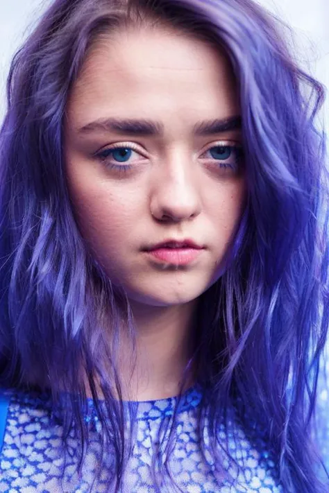 Stunning 4k photograph of a teen (sks woman) with (flat straightened hair) , (modeling a blue dress on a photo set),  DSLR,   detailed face, grainy, bad lighting, face in partial shadow, ((hyperdetailed, hyperrealistic)),   <lyco:locon_maisie_v1_from_v1_64...