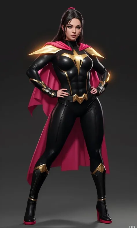 heromkr2023, 8k, uhd, best quality, masterpiece, full body, 1girl, sexy costume, superhero, simple background,